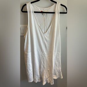Free People Beachwear White Sleeveless Romper with Pockets